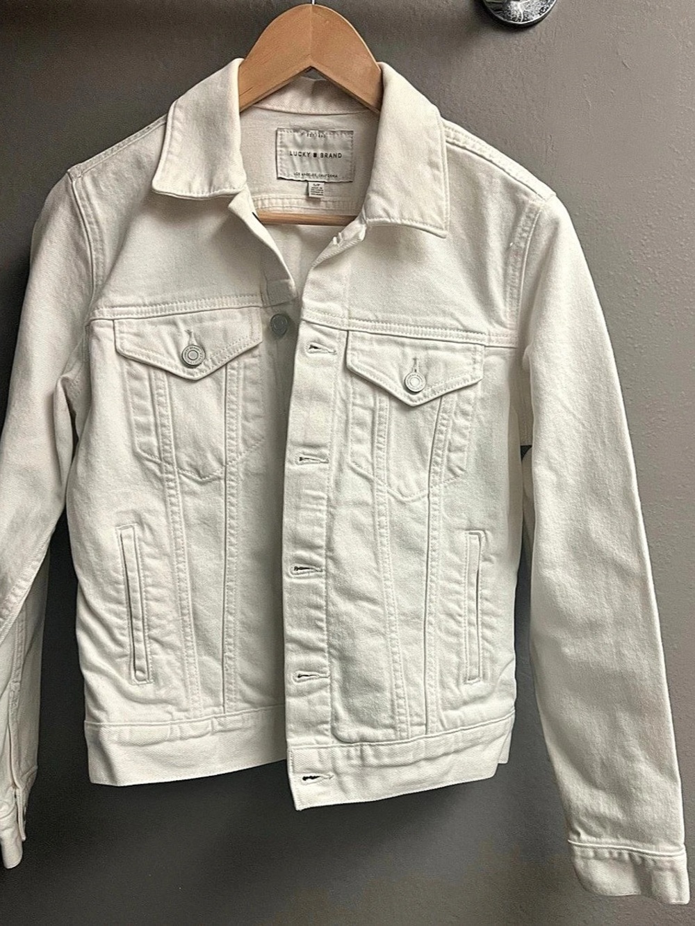 Lucky Brand Tomboy Trucker Jacket White Size Small